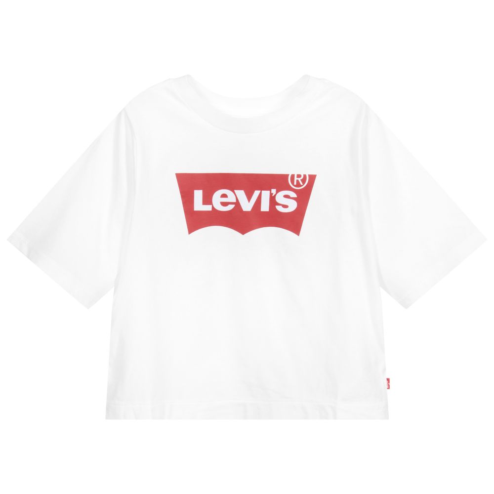 Levi's - تيشيرت قصير قطن لون أبيض  وأحمر | Childrensalon