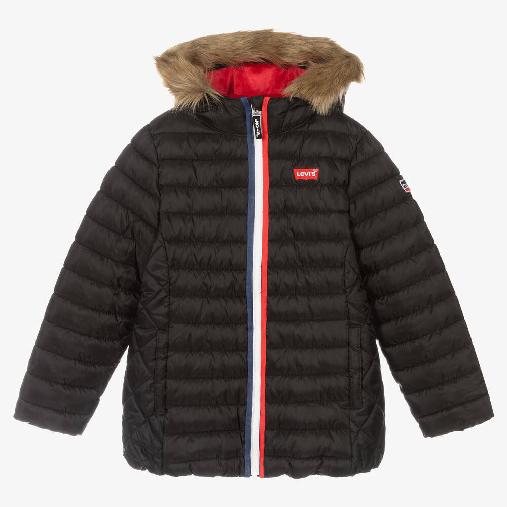 Levi's - Schwarzer Teen Steppmantel (M) | Childrensalon