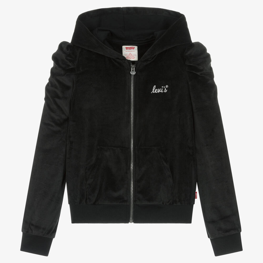 Levi's - Teen Girls Black Velour Zip-Up Top | Childrensalon