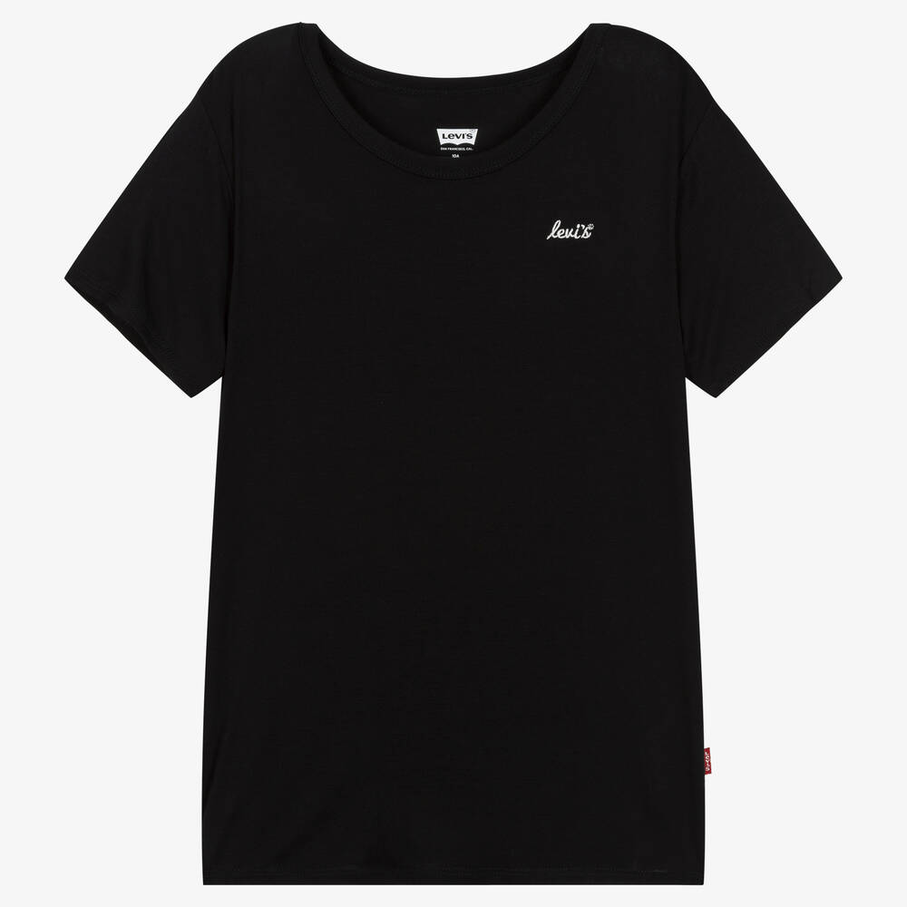 Levi's - Черная футболка из вискозного джерси | Childrensalon