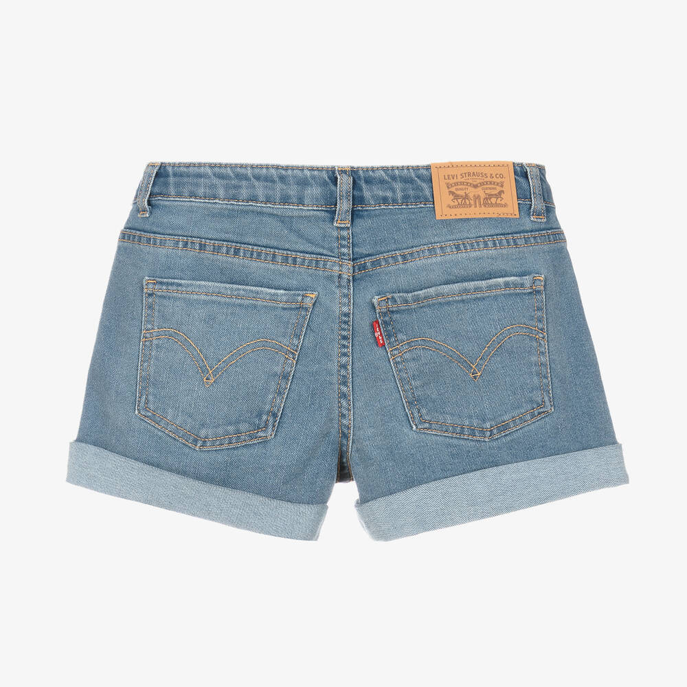 Levi s Teen Girls Blue Denim Girlfriend Shorts