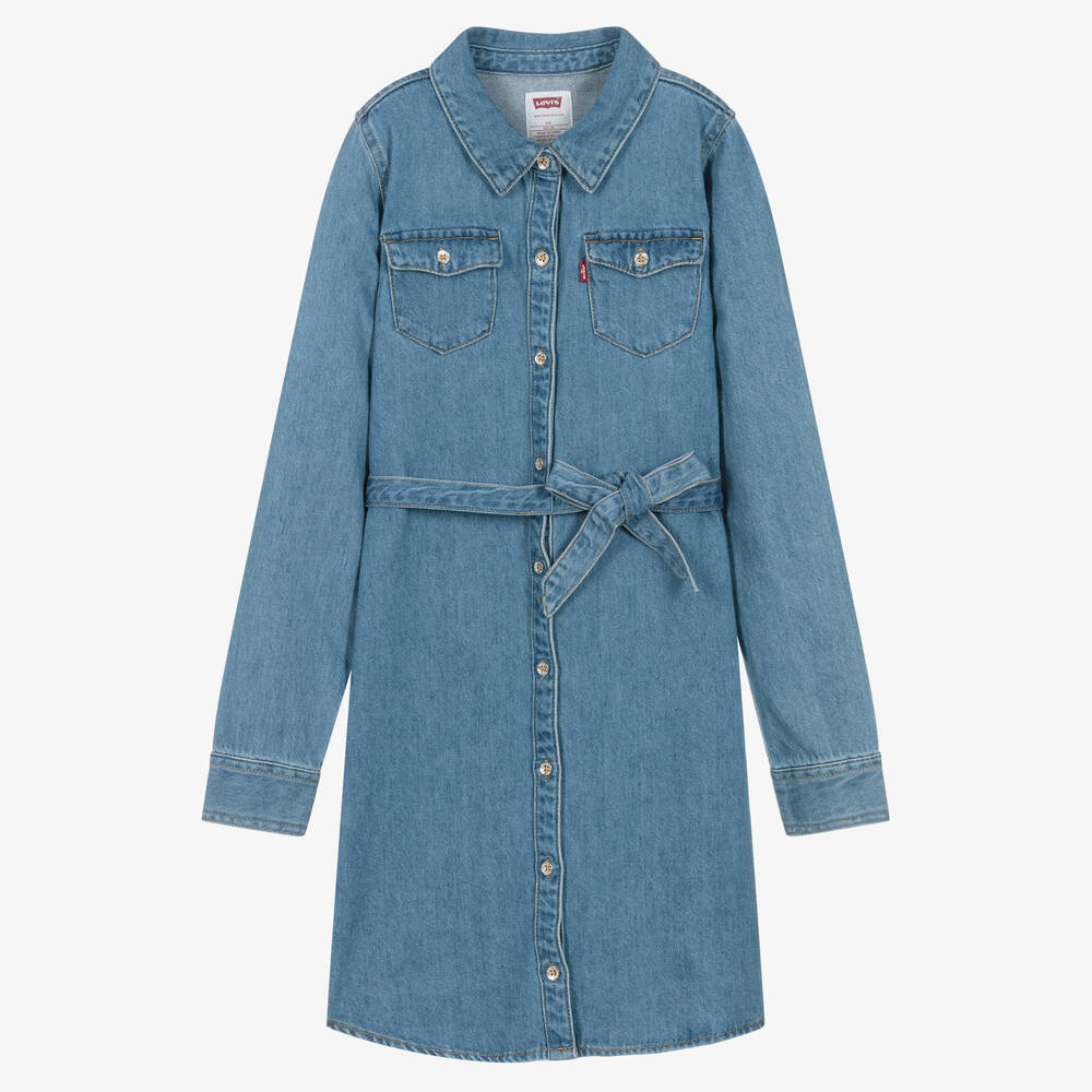 Levi's - Robe chemise bleue en jean ado | Childrensalon