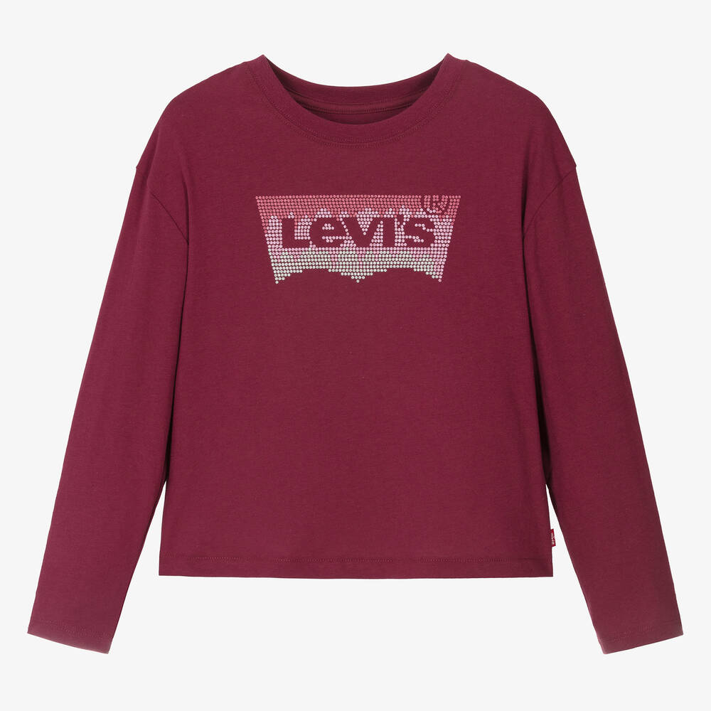 Levi's - Haut bordeaux scintillant ado fille | Childrensalon