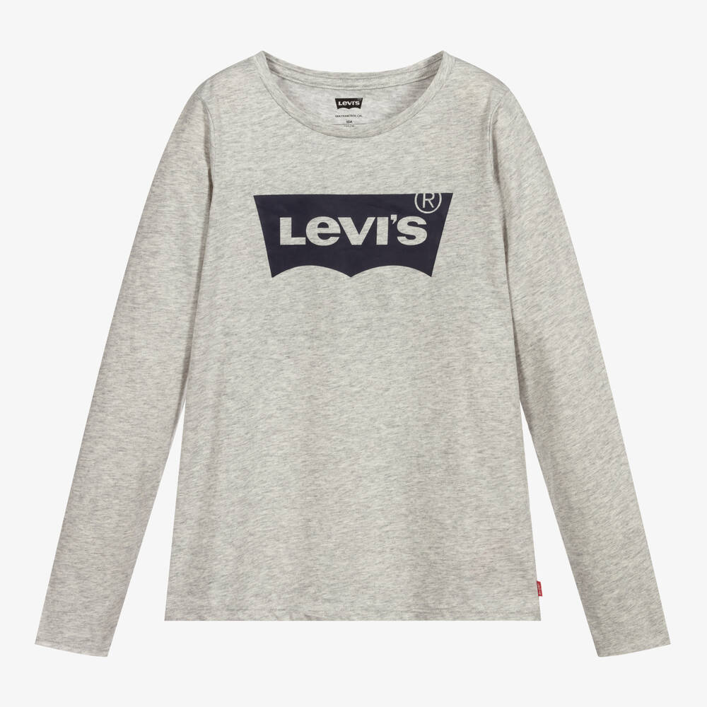 Levi's-Teen Girls Grey Cotton Logo Top | Childrensalon Outlet