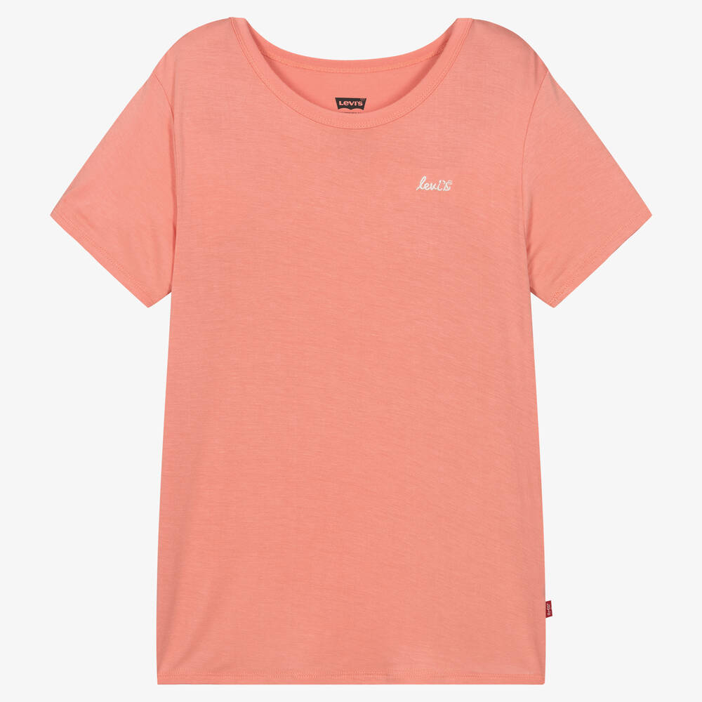Levi's - Teen Girls Orange Viscose Jersey T-Shirt | Childrensalon