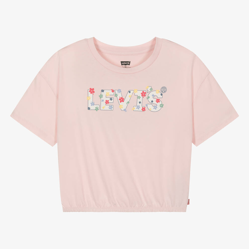 Levi's-Teen Girls Pink Cotton Floral T-Shirt | Childrensalon Outlet
