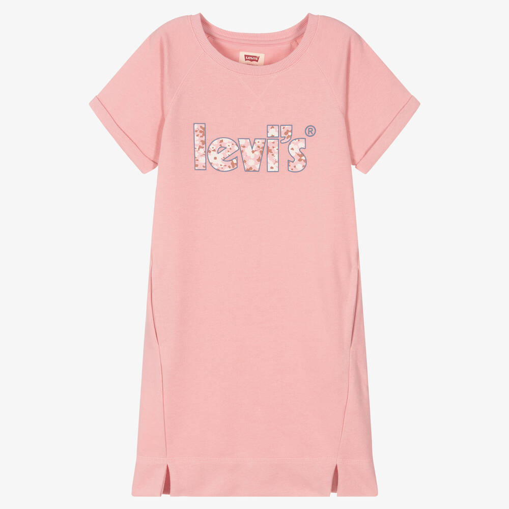 Levi's - Teen Girls Pink Cotton Logo Sweatshirt Dress | Childrensalon