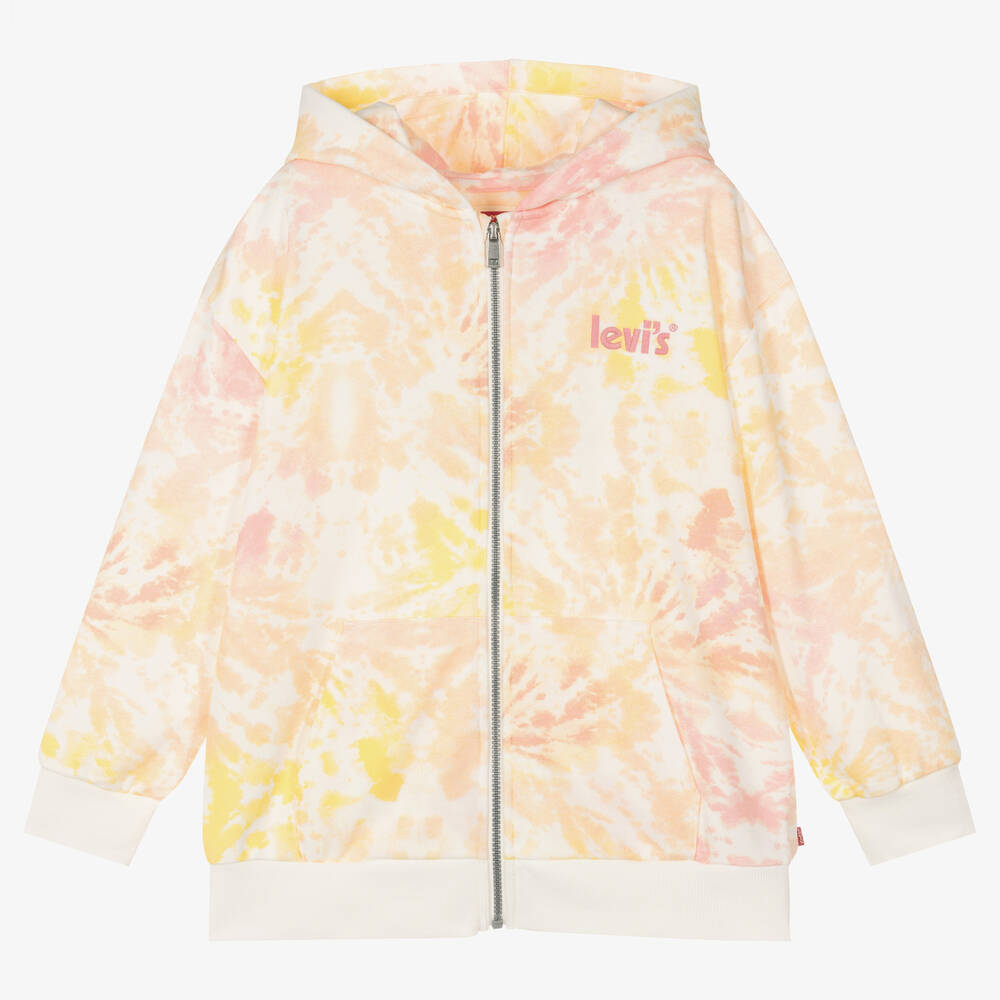 Levi's-Teen Girls Pink Tie-Dye Zip-Up Hoodie | Childrensalon Outlet