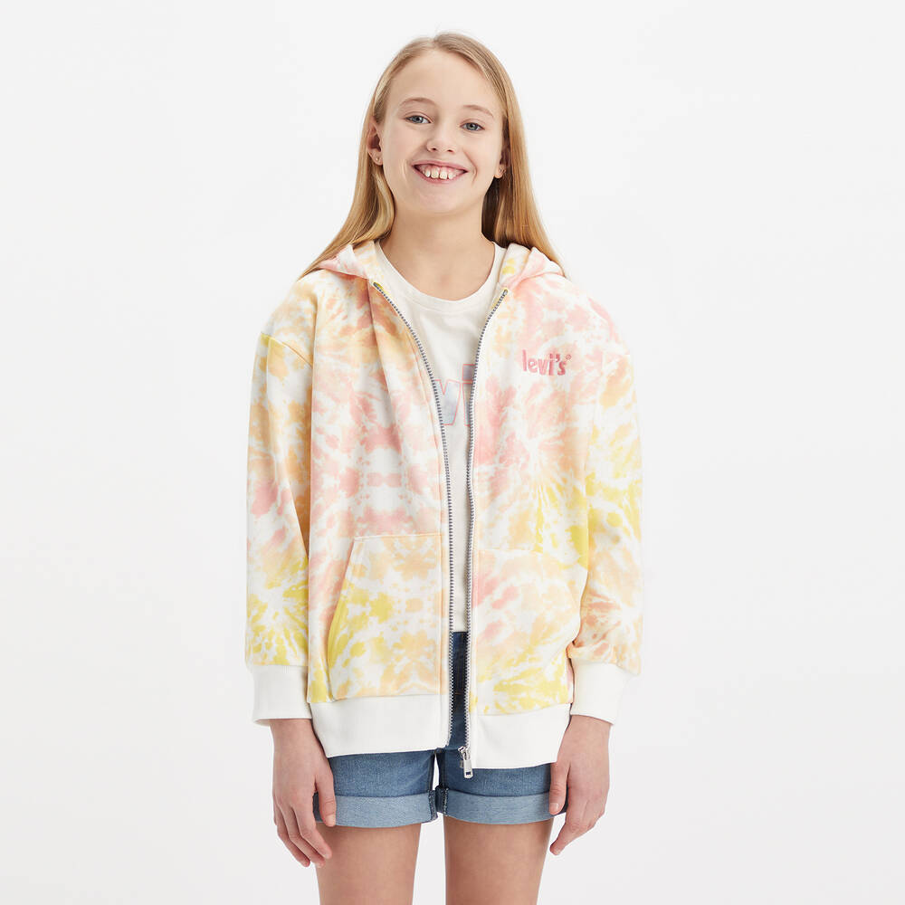 Levi s Teen Girls Pink Tie Dye Zip Up Hoodie