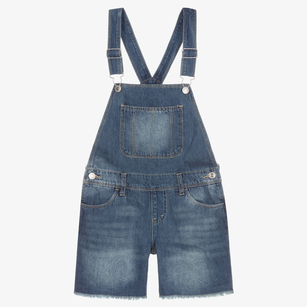 Levi's - دانغريز شورت تينز بناتي قطن لون أزرق | Childrensalon