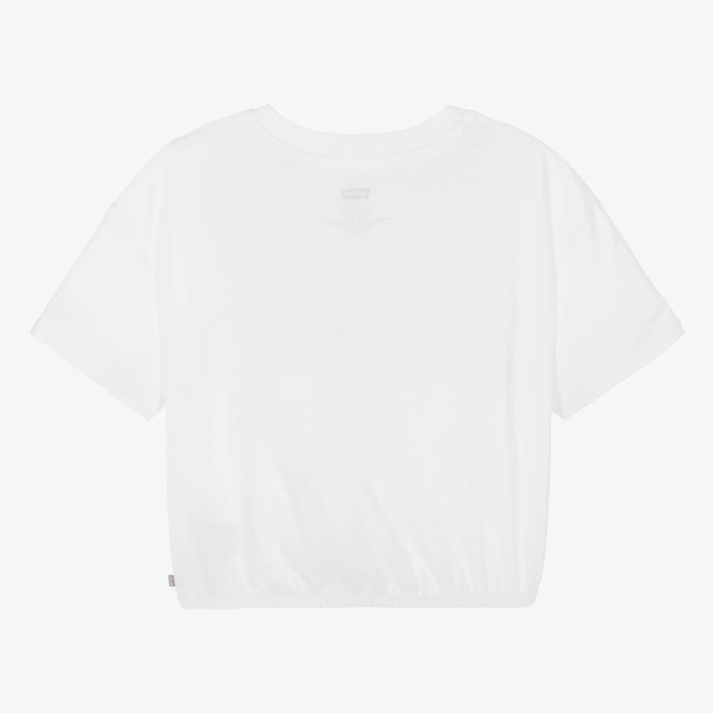 Levi's-Teen Girls White Cotton Floral T-Shirt | Childrensalon Outlet