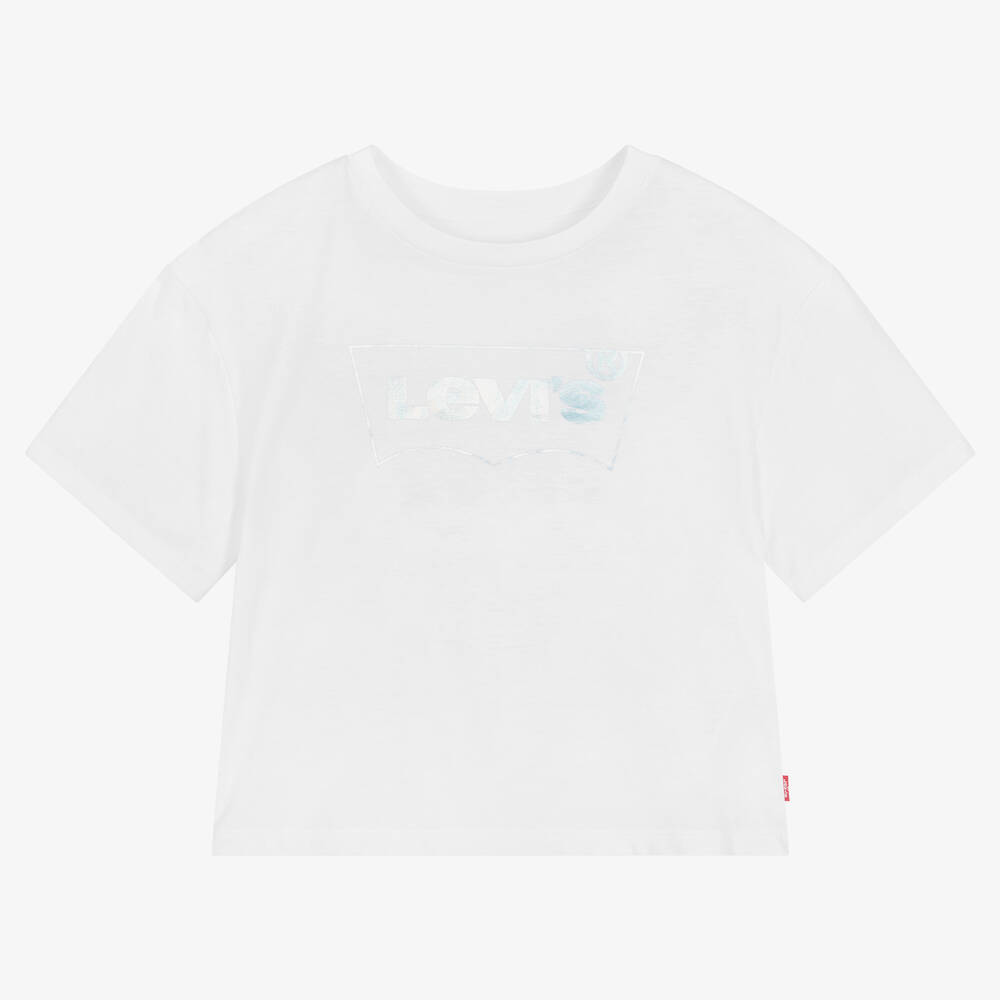 Levi's-Teen Girls White Cotton Logo T-Shirt | Childrensalon Outlet