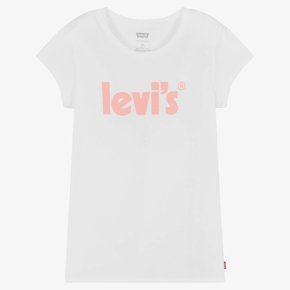 Levi's - Teen Girls White Cotton Logo Tshirt | Childrensalon Outlet