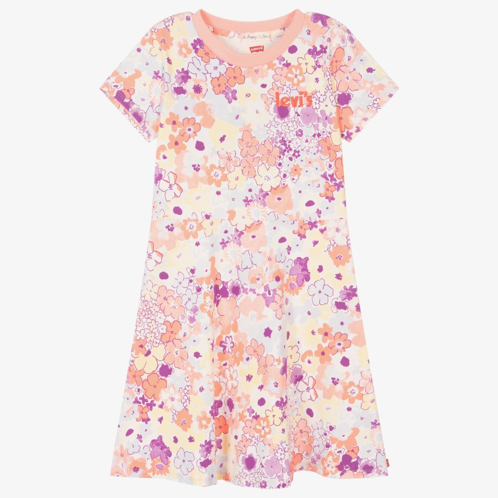 Levi's - Розовое платье-футболка с цветами для подростков | Childrensalon