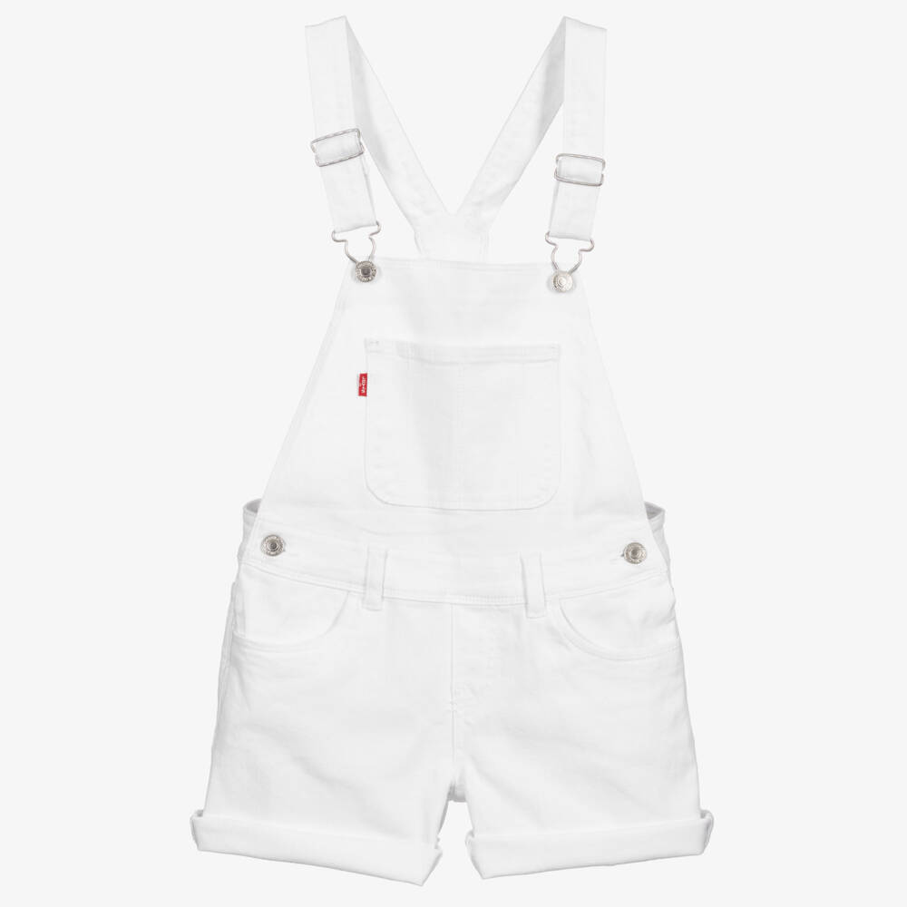 Levi's-Teen White Denim Dungarees | Childrensalon Outlet