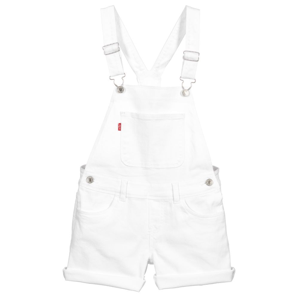 White denim dungarees on sale