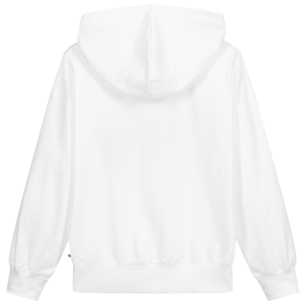 ليفايز-سويتشيرت هودي تينز بناتي قطن جيرسي لون أبيض | Childrensalon Outlet