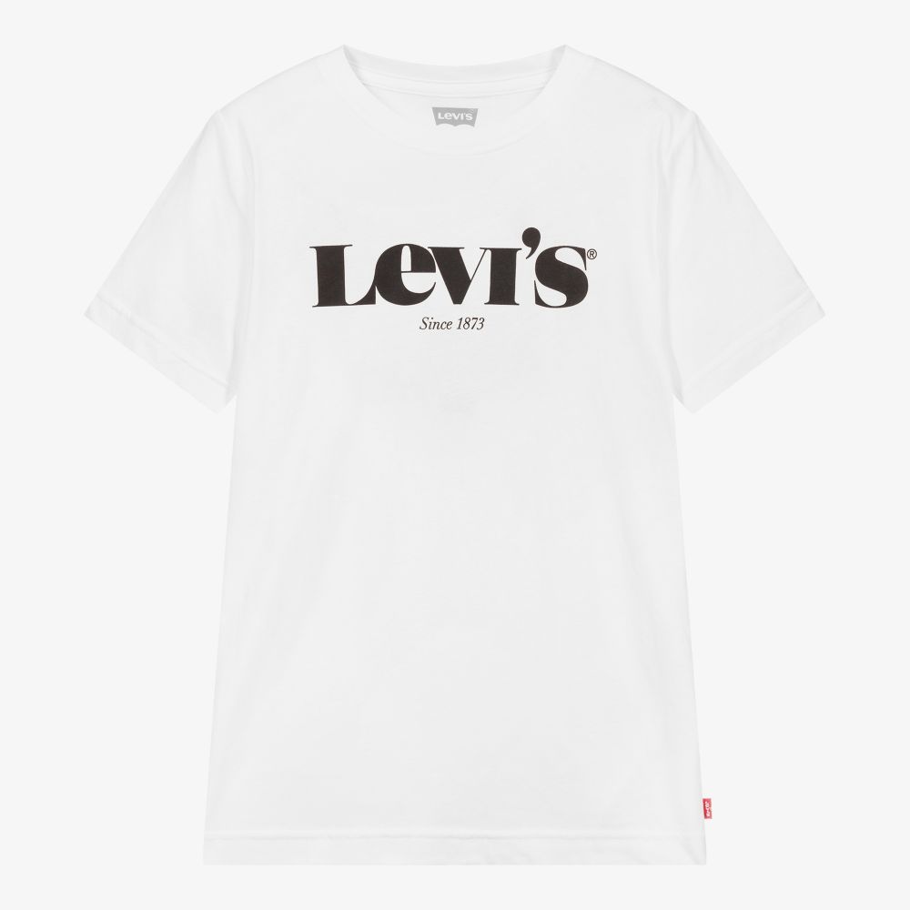 Levi's - تيشيرت تينز ولادي قطن لون أبيض | Childrensalon