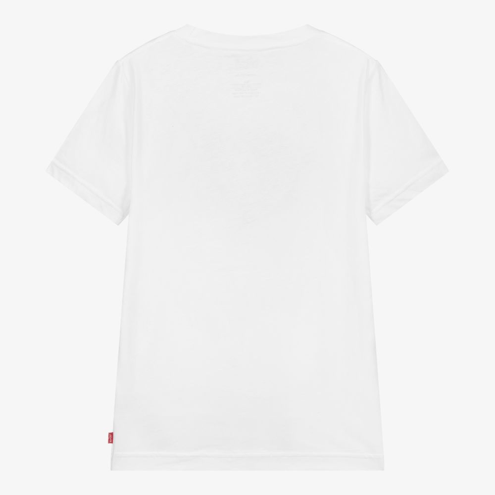 Levi's-تيشيرت تينز ولادي قطن لون أبيض | Childrensalon Outlet