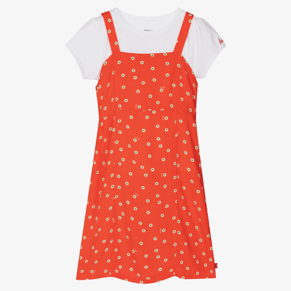 Levi's - Белый топ и оранжевое платье для подростков | Childrensalon