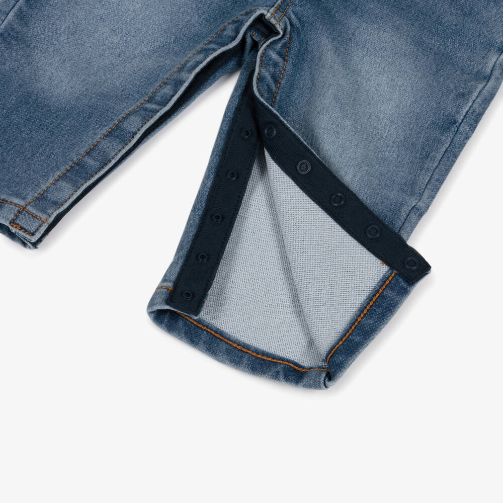 Levi's-Washed Blue Denim Baby Dungarees | Childrensalon Outlet
