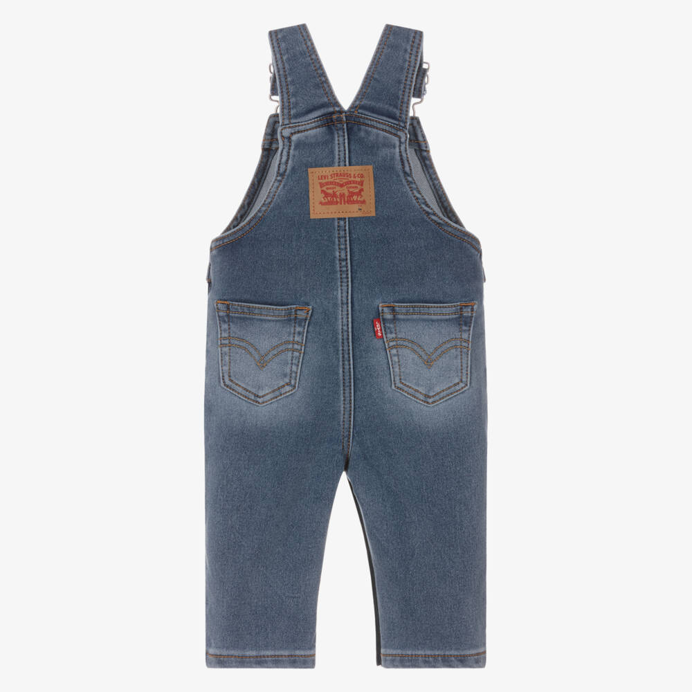 Levi's-Washed Blue Denim Baby Dungarees | Childrensalon Outlet