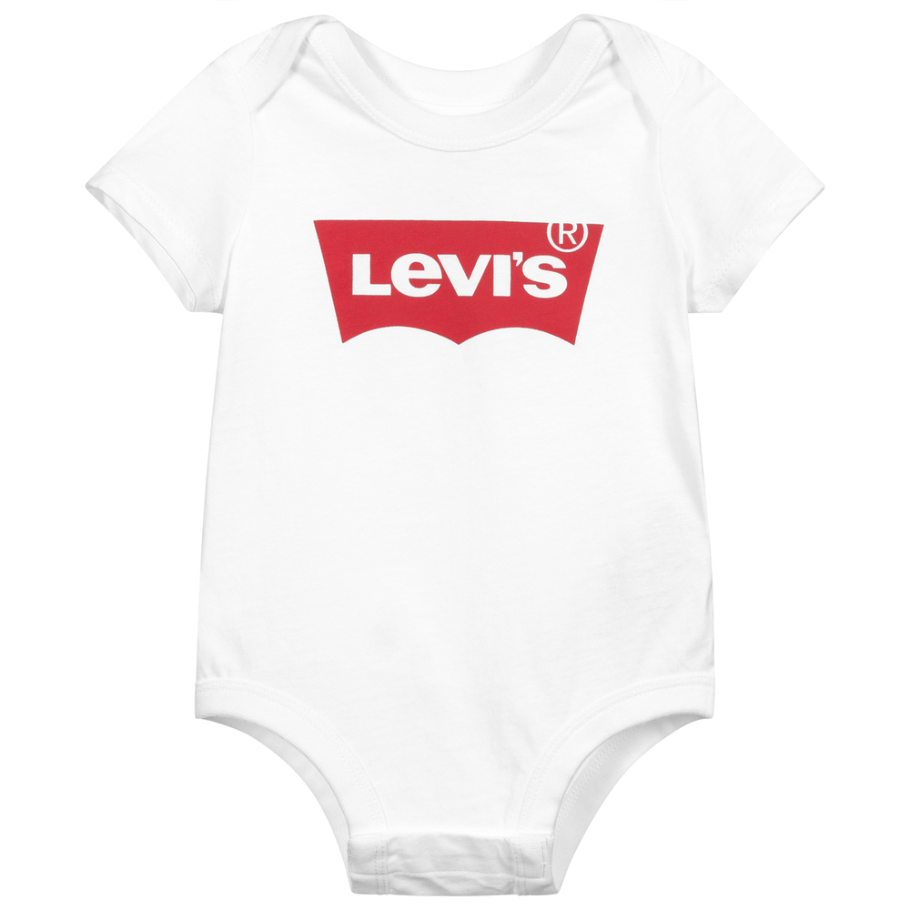 Levi's - White Cotton Baby Bodyvest | Childrensalon