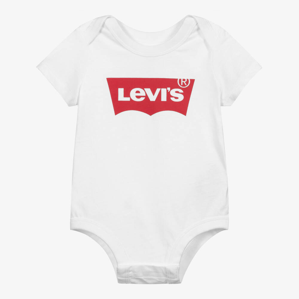 Levi's-White Cotton Baby Bodyvest | Childrensalon Outlet