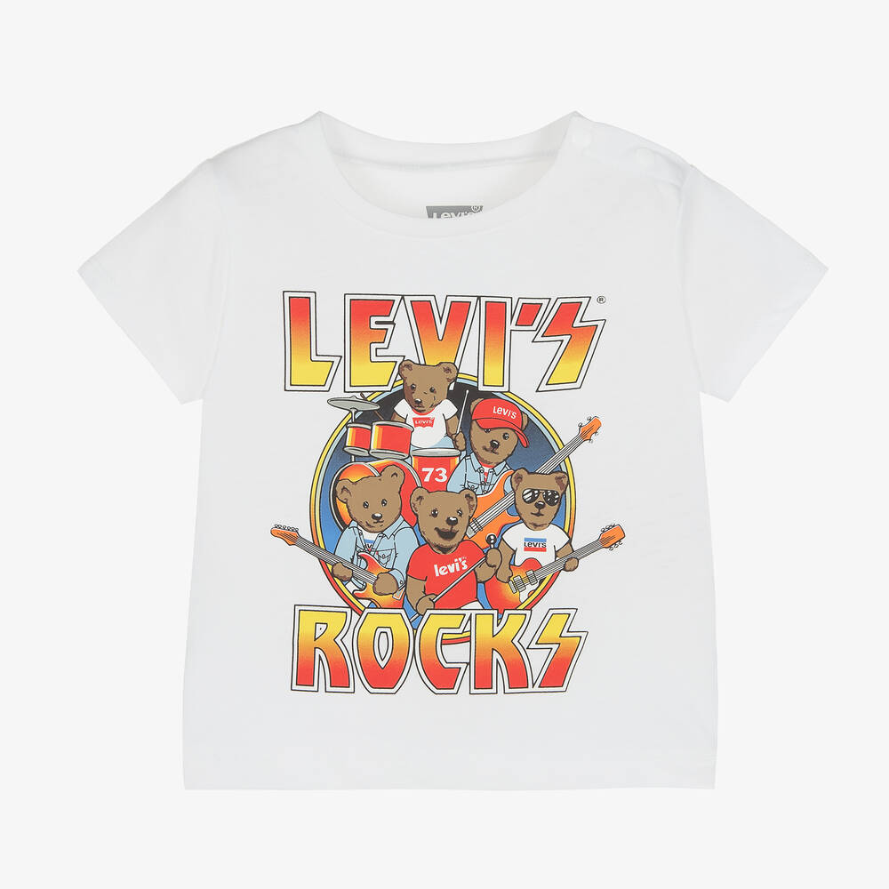 Levi's - Weißes Rock & Roll Baumwoll-T-Shirt | Childrensalon
