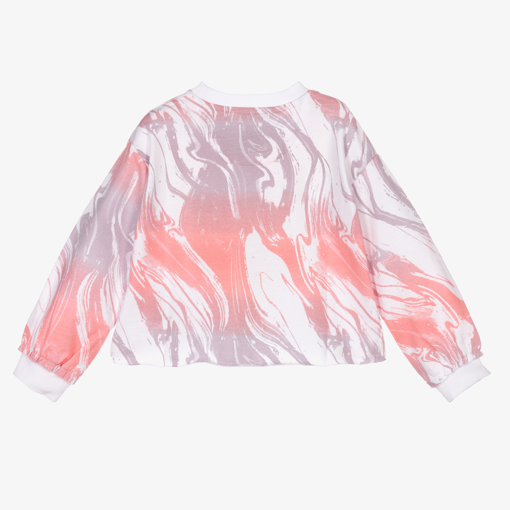 Levi's-White & Pink Crop Sweatshirt | Childrensalon Outlet