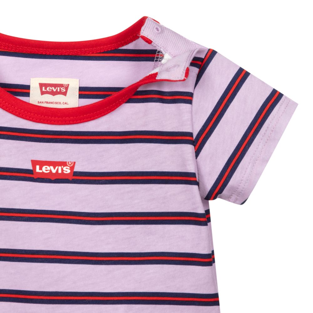 Levi's-White & Purple Dungaree Set | Childrensalon Outlet