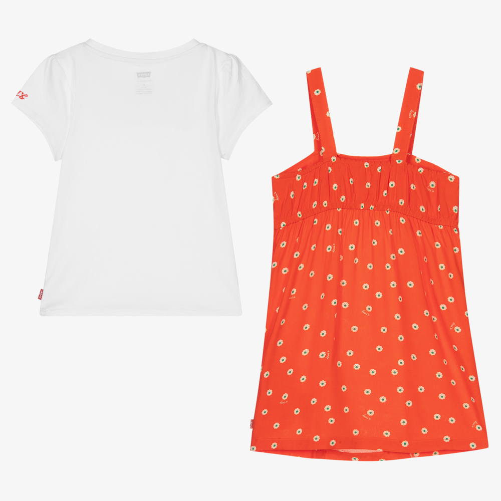 Levi's-Белый топ и оранжевое платье | Childrensalon Outlet