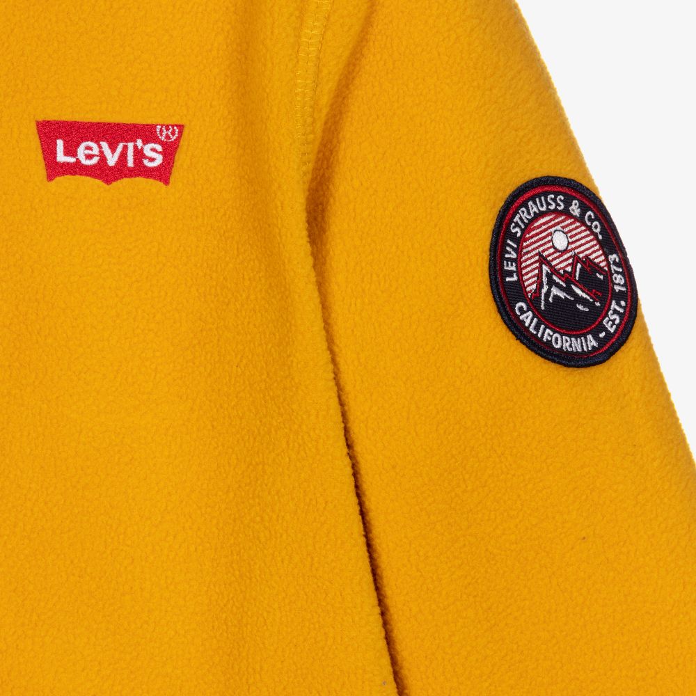 Levi s Yellow Fleece Zip Up Hoodie Childrensalon Outlet