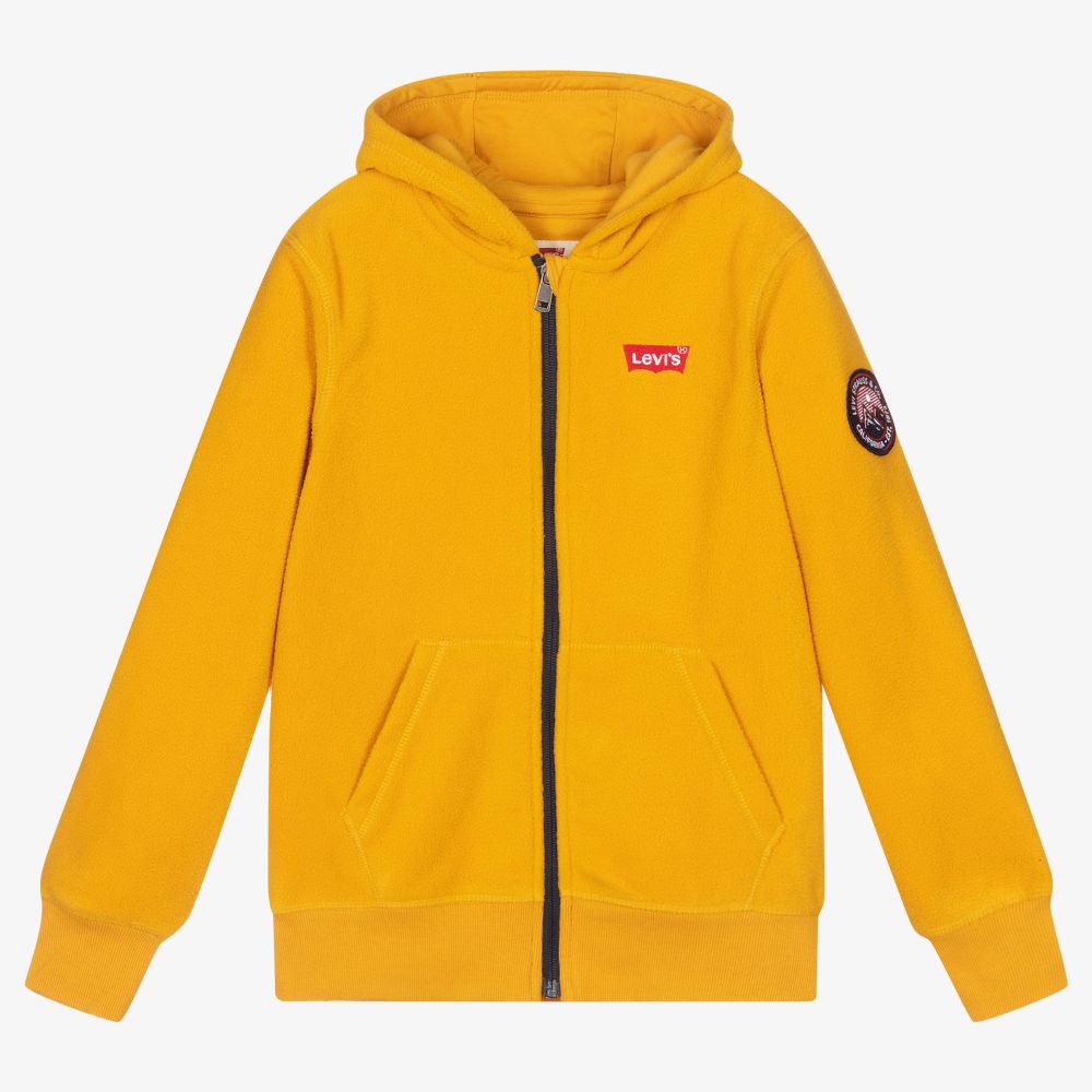 Levi s Yellow Fleece Zip Up Hoodie Childrensalon Outlet