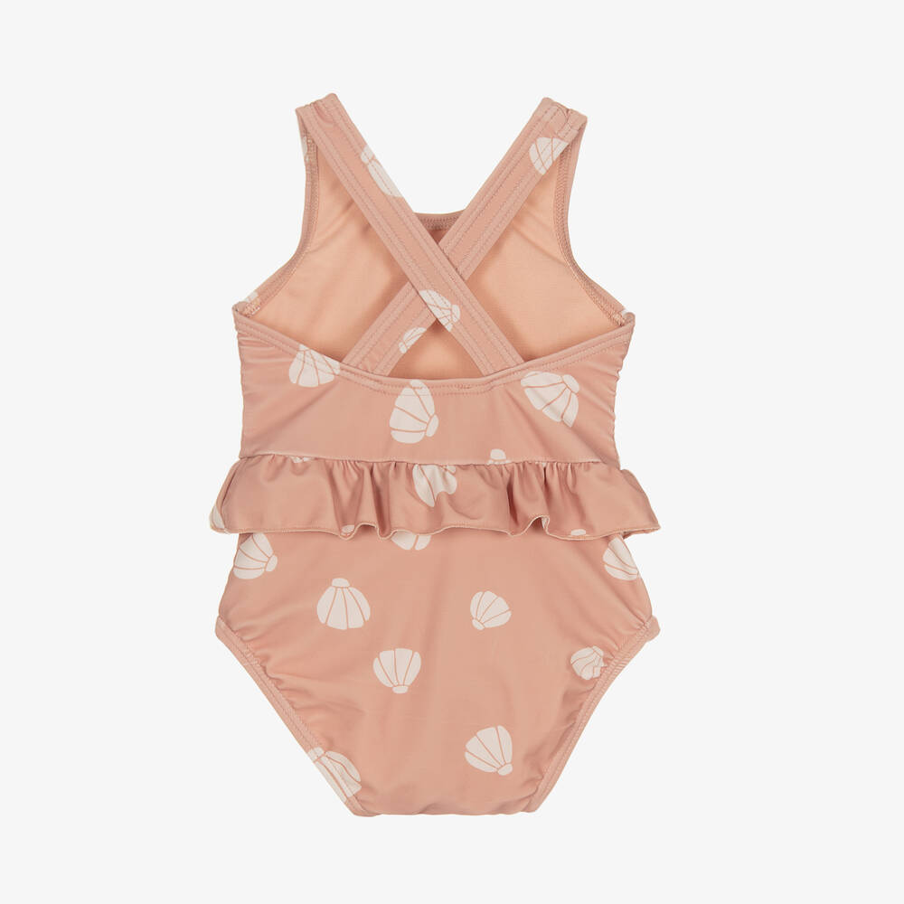 Liewood-Baby Girls Pink Shell Print Swimsuit (UPF 40+) | Childrensalon Outlet