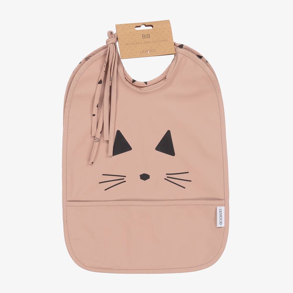 Liewood-Baby Girls Pink Waterproof Bibs (2 Pack) | Childrensalon Outlet