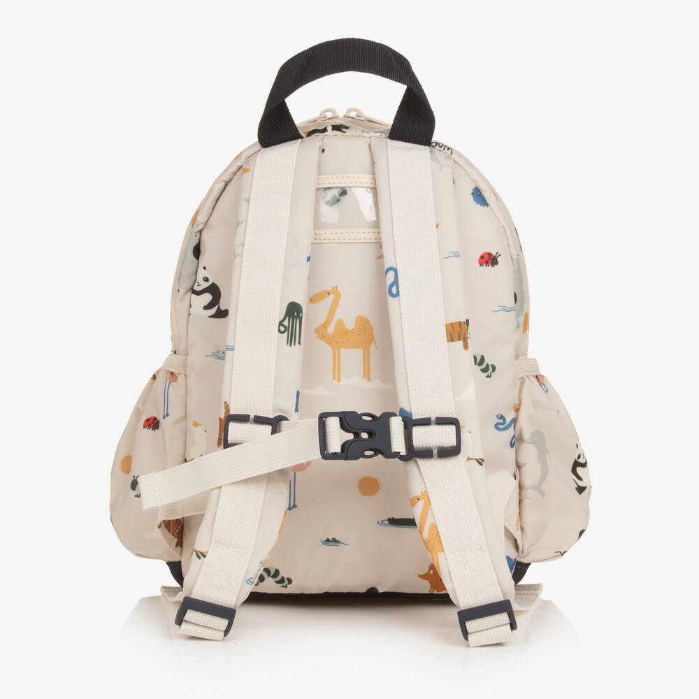 Liewood-Beige Around the World Animal Print Backpack (27cm) | Childrensalon Outlet