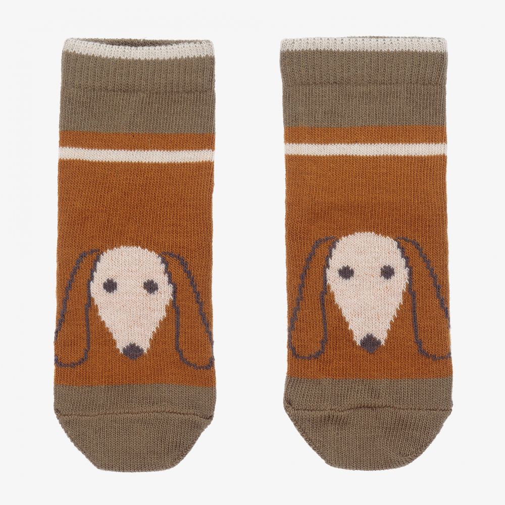 ليوود-جوارب قطن لون بيج وبني وأخضر كاكي (عدد 3) | Childrensalon Outlet