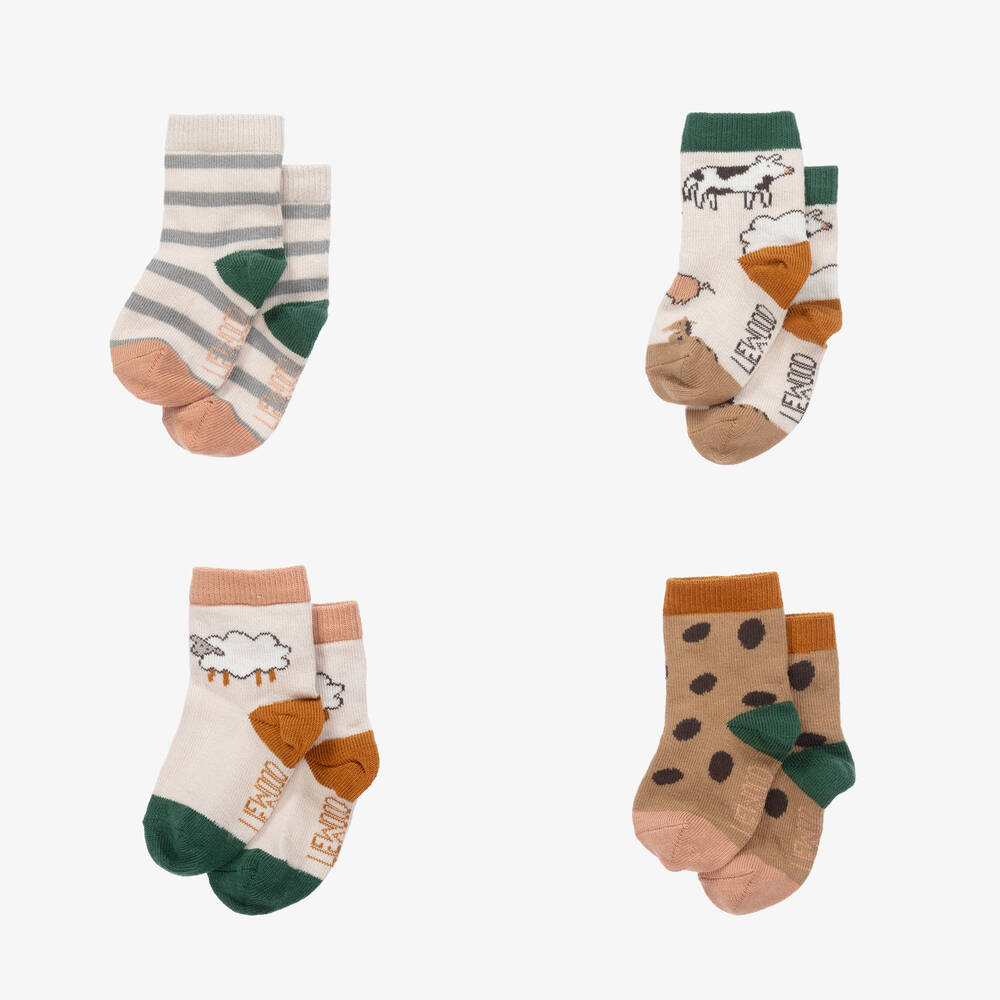 ليوود-جوارب مزيج قطن محبوك لون بيج (عدد 3) | Childrensalon Outlet