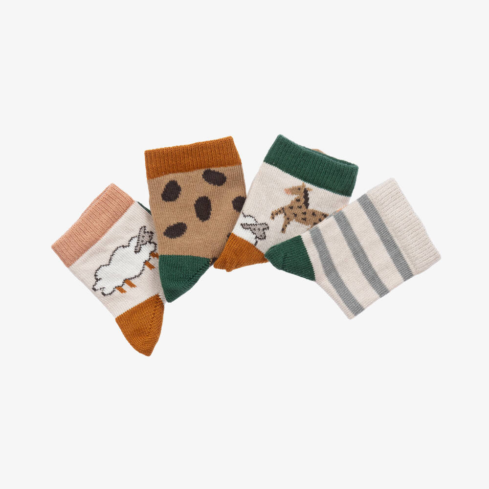 ليوود-جوارب مزيج قطن محبوك لون بيج (عدد 3) | Childrensalon Outlet