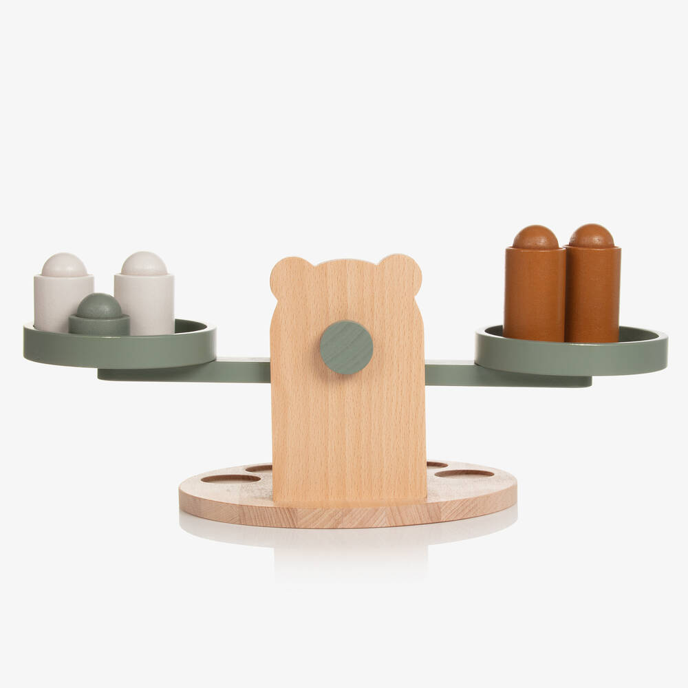 Liewood-Бежево-зеленые деревянные весы (37см) | Childrensalon Outlet