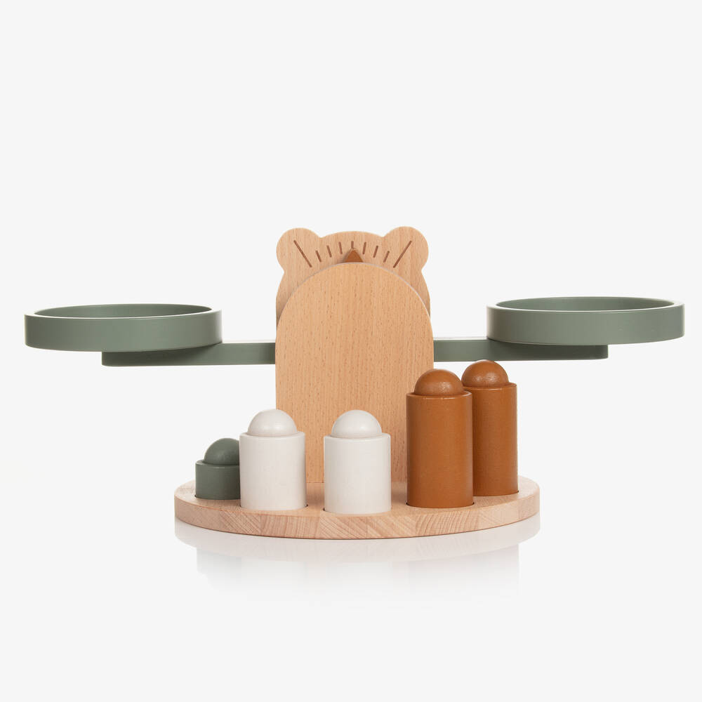 Liewood-Бежево-зеленые деревянные весы (37см) | Childrensalon Outlet