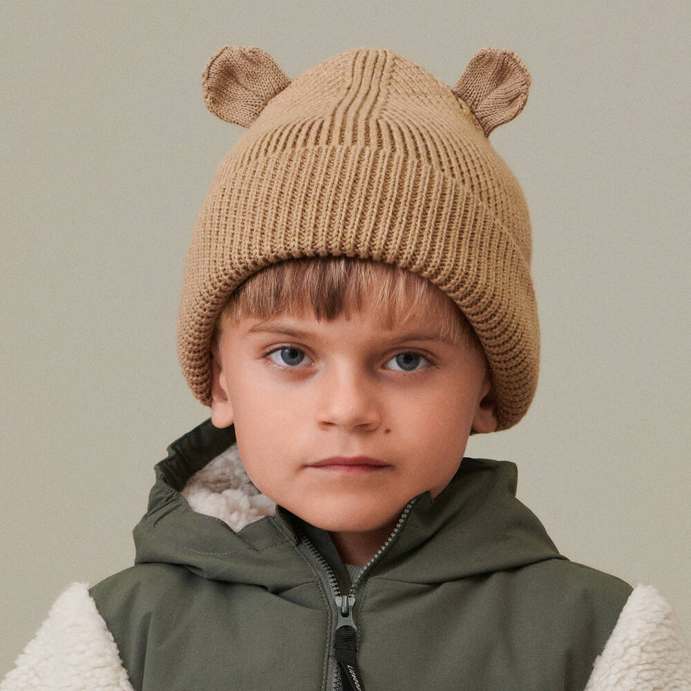 ليوود-قبعة بيني قطن عضوي محبوك لون بيج | Childrensalon Outlet