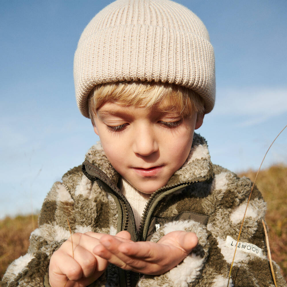 ليوود-قبعة بيني قطن عضوي محبوك لون بيج | Childrensalon Outlet