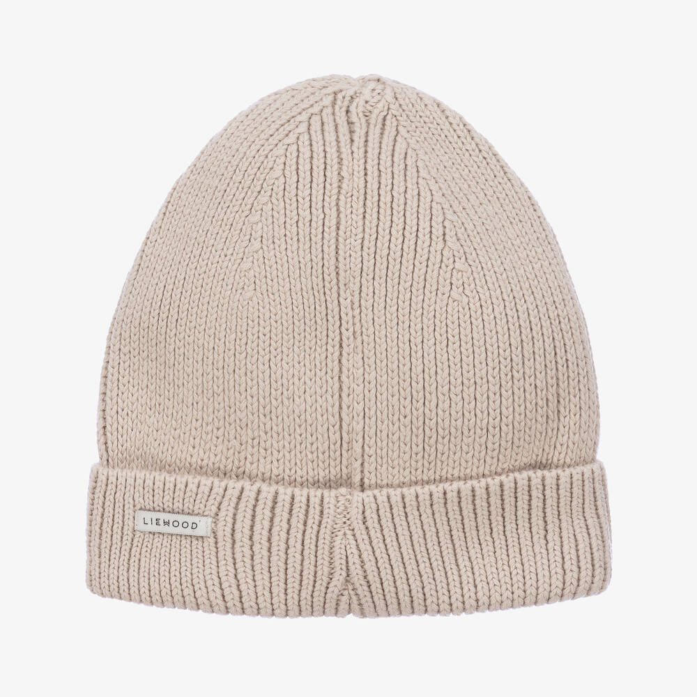 ليوود-قبعة بيني قطن عضوي محبوك لون بيج | Childrensalon Outlet