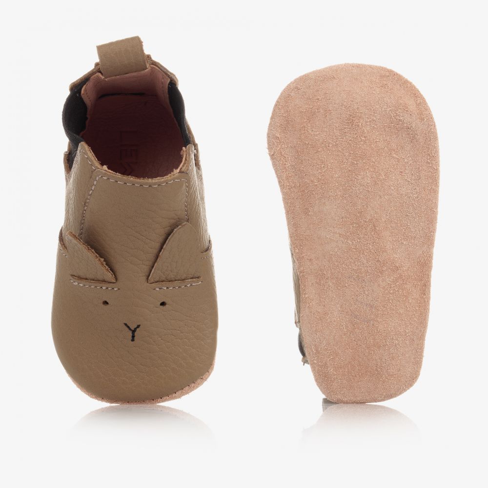 Liewood-Beige Leather Pre-Walker Shoes | Childrensalon Outlet