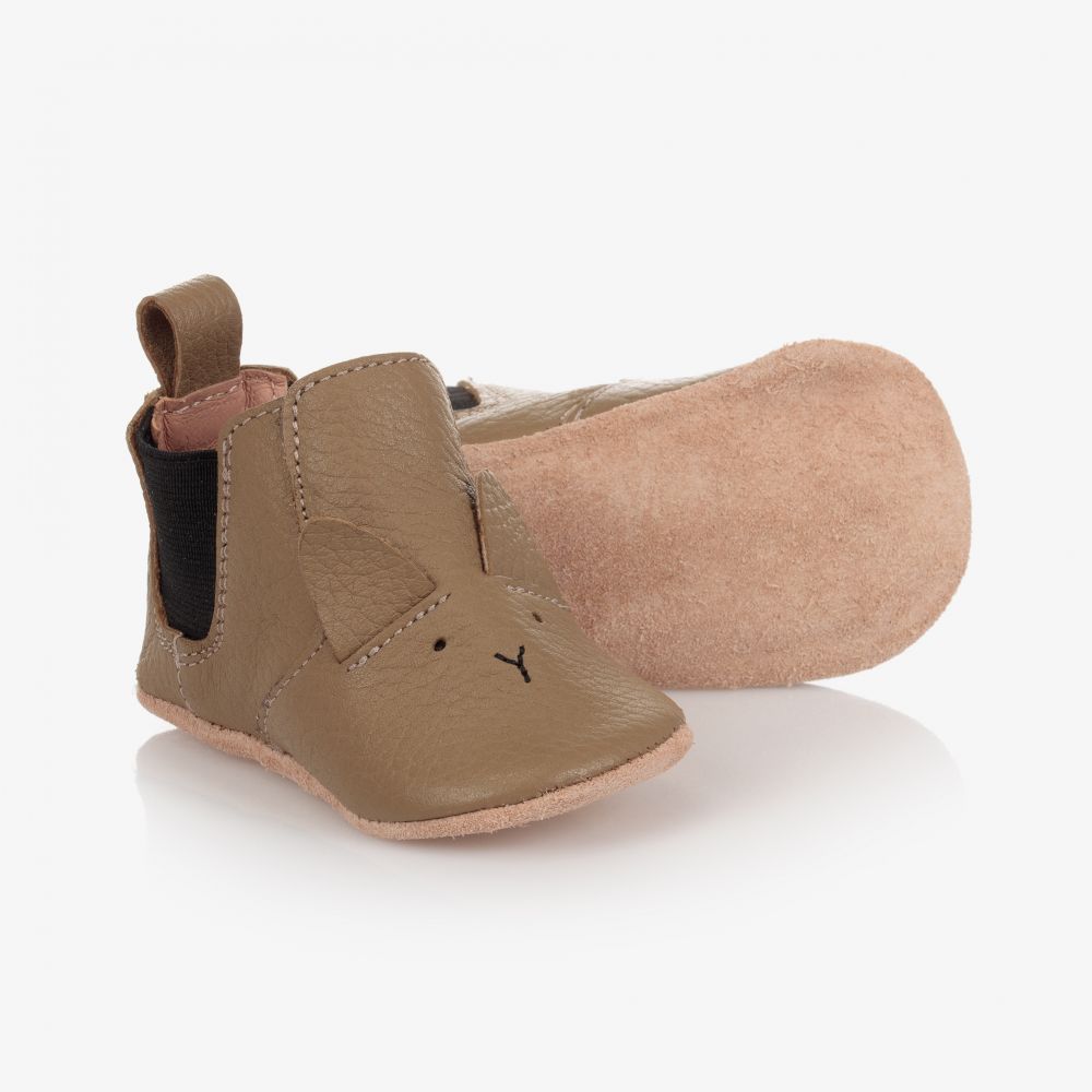 Liewood - حذاء جلد لون بيج لمرحلة قبل المشي للأطفال | Childrensalon