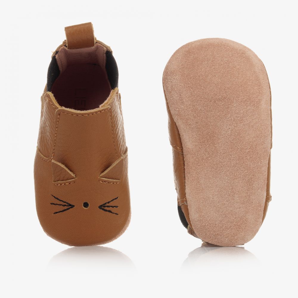 Liewood-Beige Leather Pre-Walker Shoes | Childrensalon Outlet