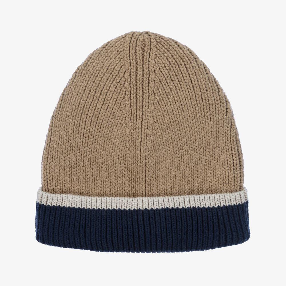 Liewood - Бежево-синяя вязаная шапка | Childrensalon