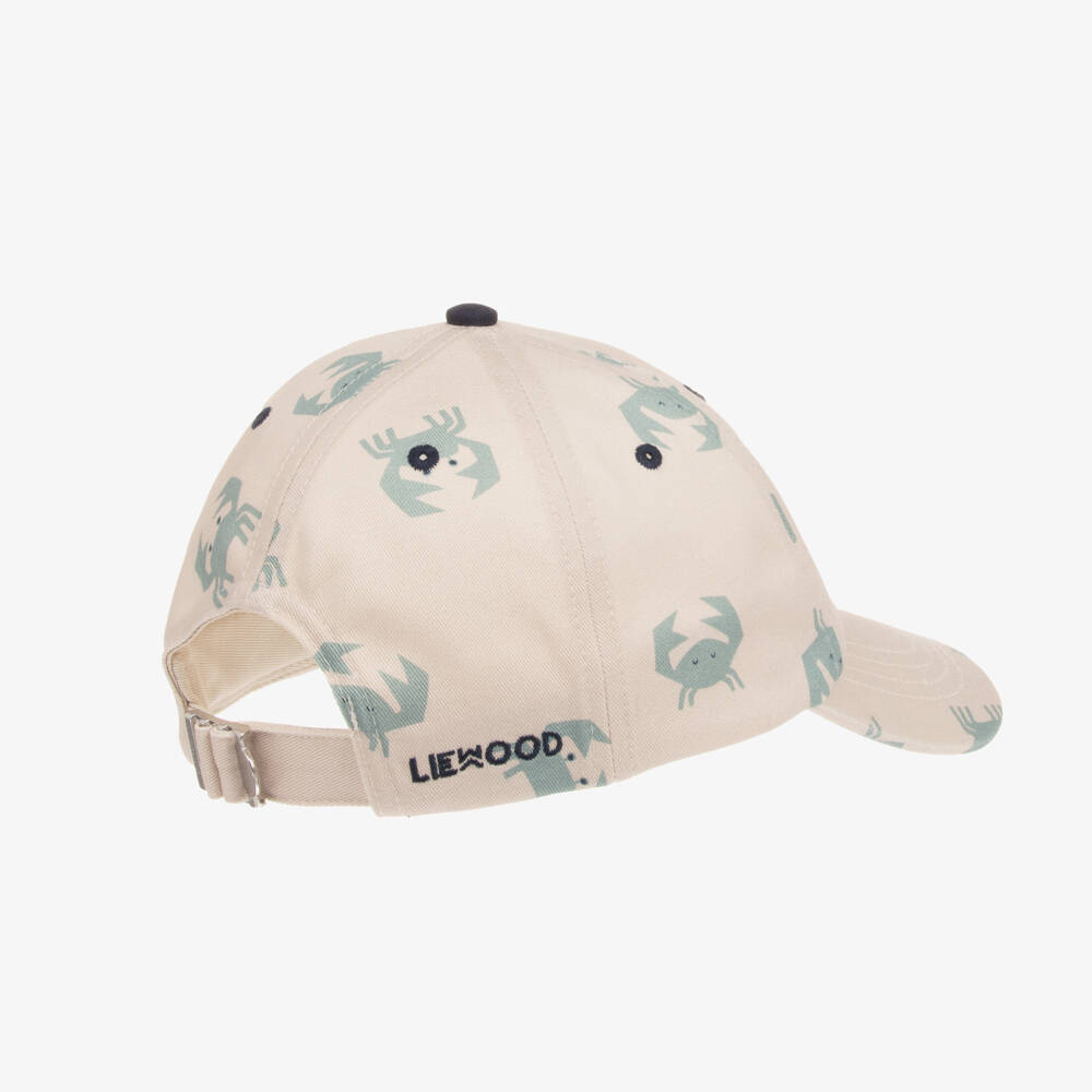 Liewood-Beige Organic Cotton Crab Print Cap | Childrensalon Outlet
